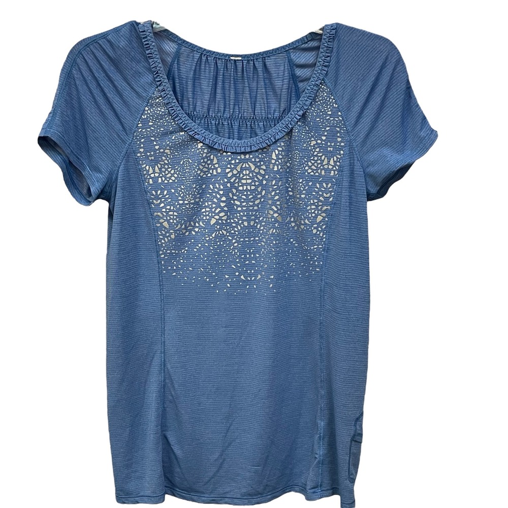 Lululemon Blue Activewear Top Size 6 Short Sleeve Athletic Shirt